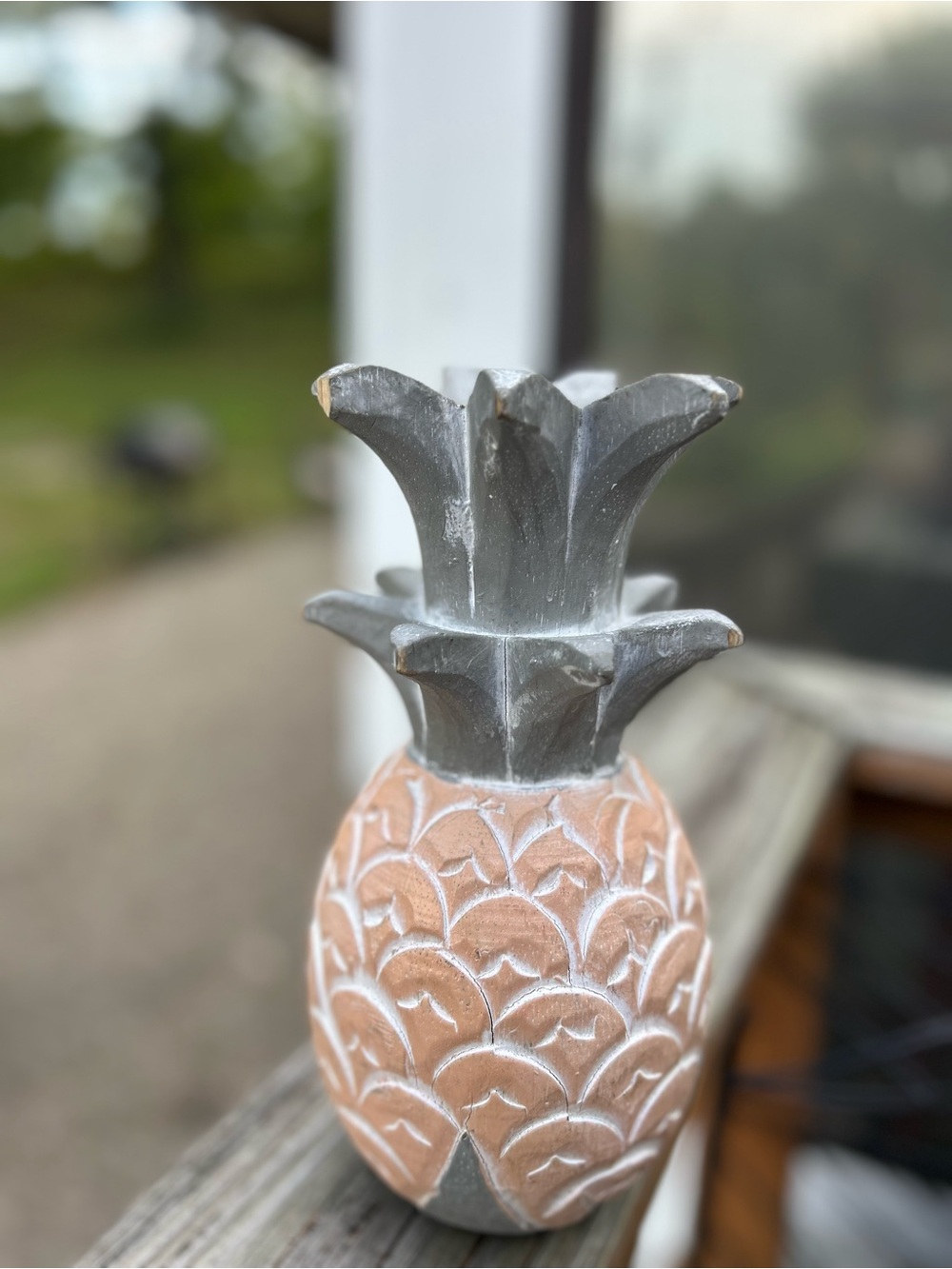 Decorative Grey and Tan Pineapple Accent -new